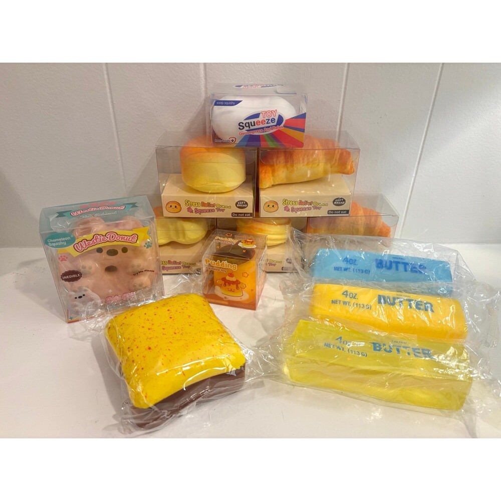 “ bread and butter “ Huge lot viral Squishy toys scented bread slow rising